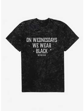 Wednesday On Wednesdays We Wear Black Mineral Wash T-Shirt, , hi-res