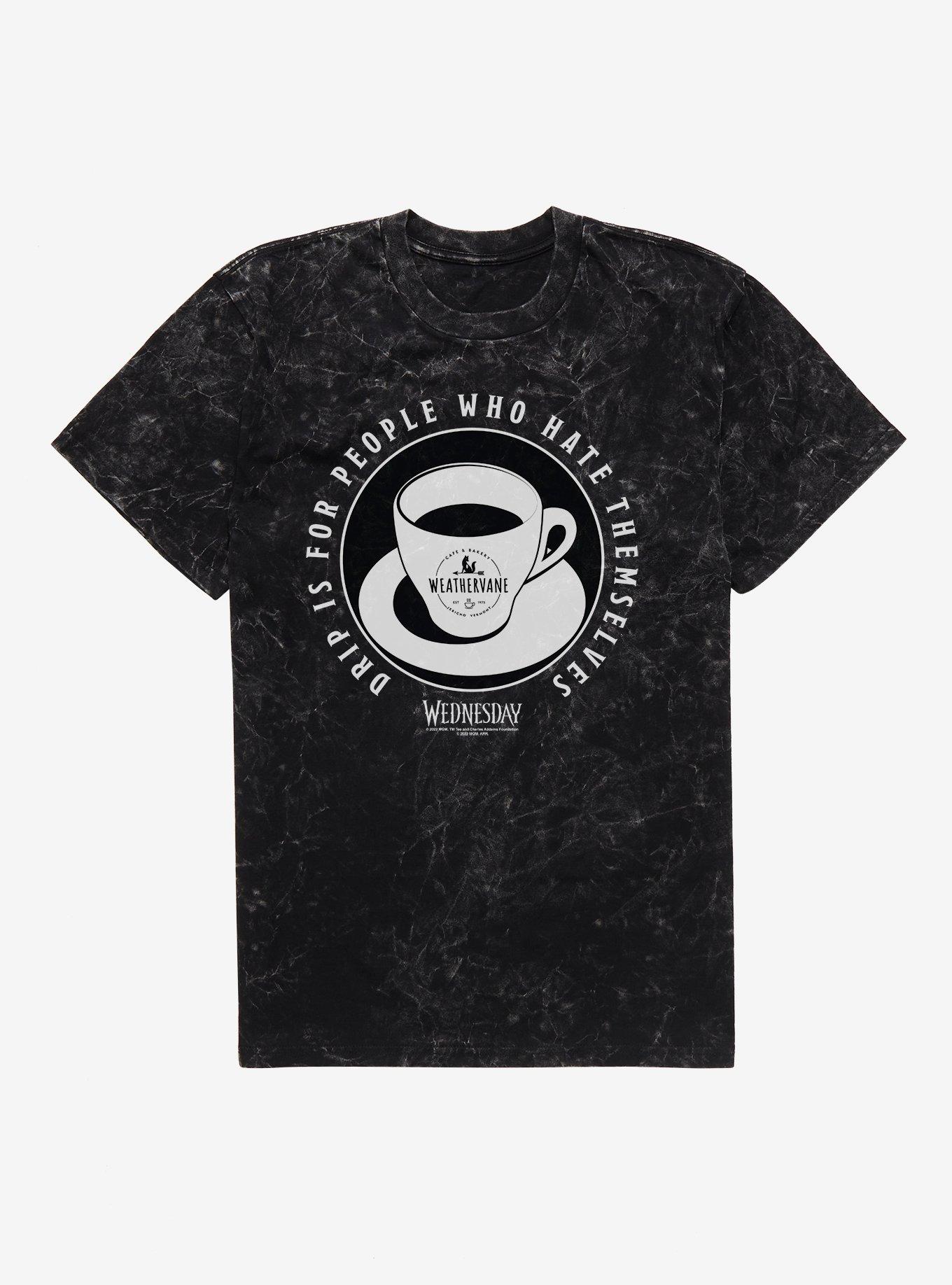 Wednesday Weathervane Drip Coffee Mineral Wash T-Shirt, BLACK MINERAL WASH, hi-res