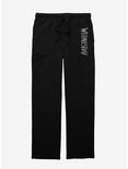 Wednesday Name Logo Pajama Pants, BLACK, hi-res
