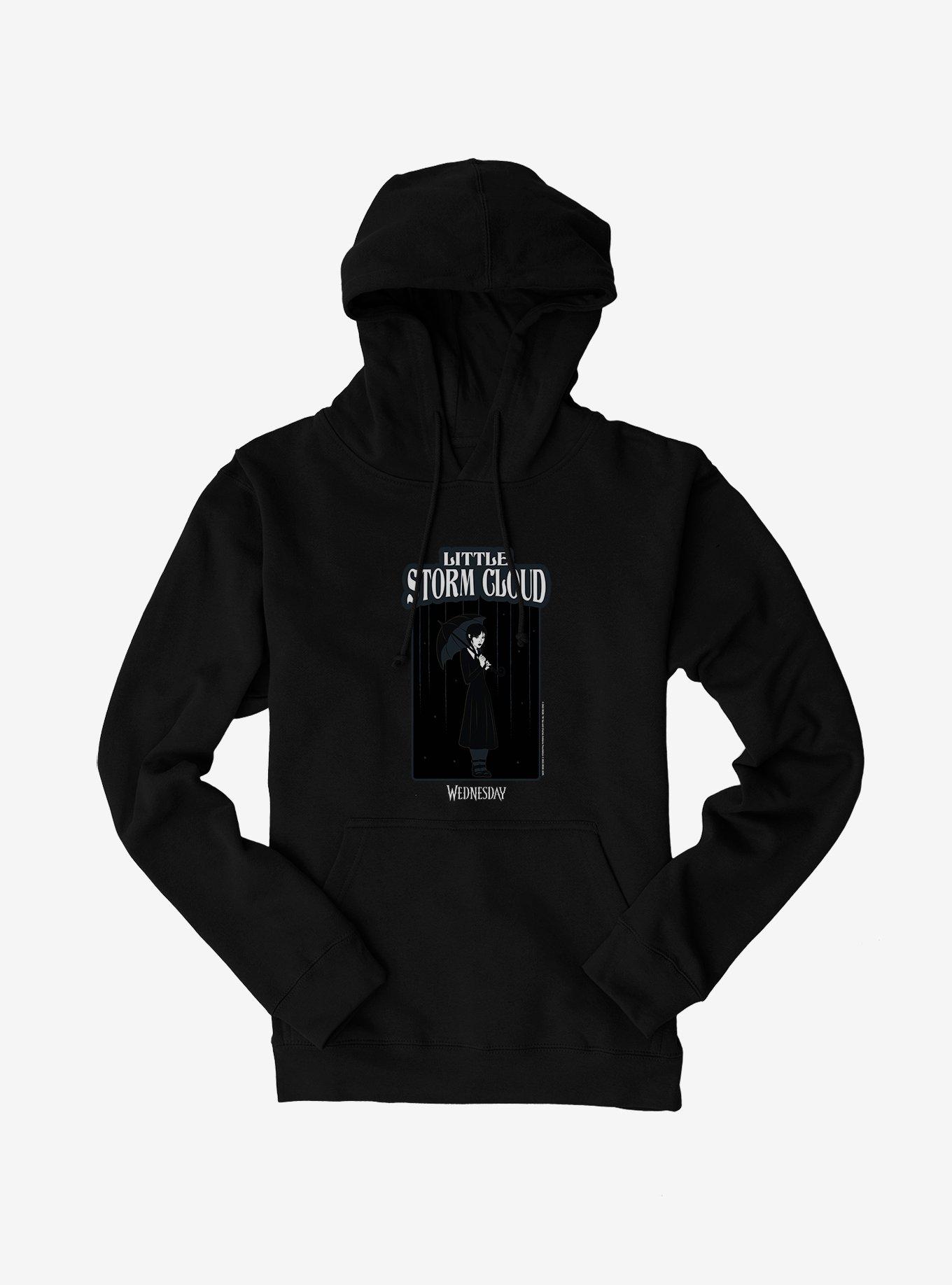 Wednesday Little Storm Cloud Portrait Hoodie, BLACK, hi-res