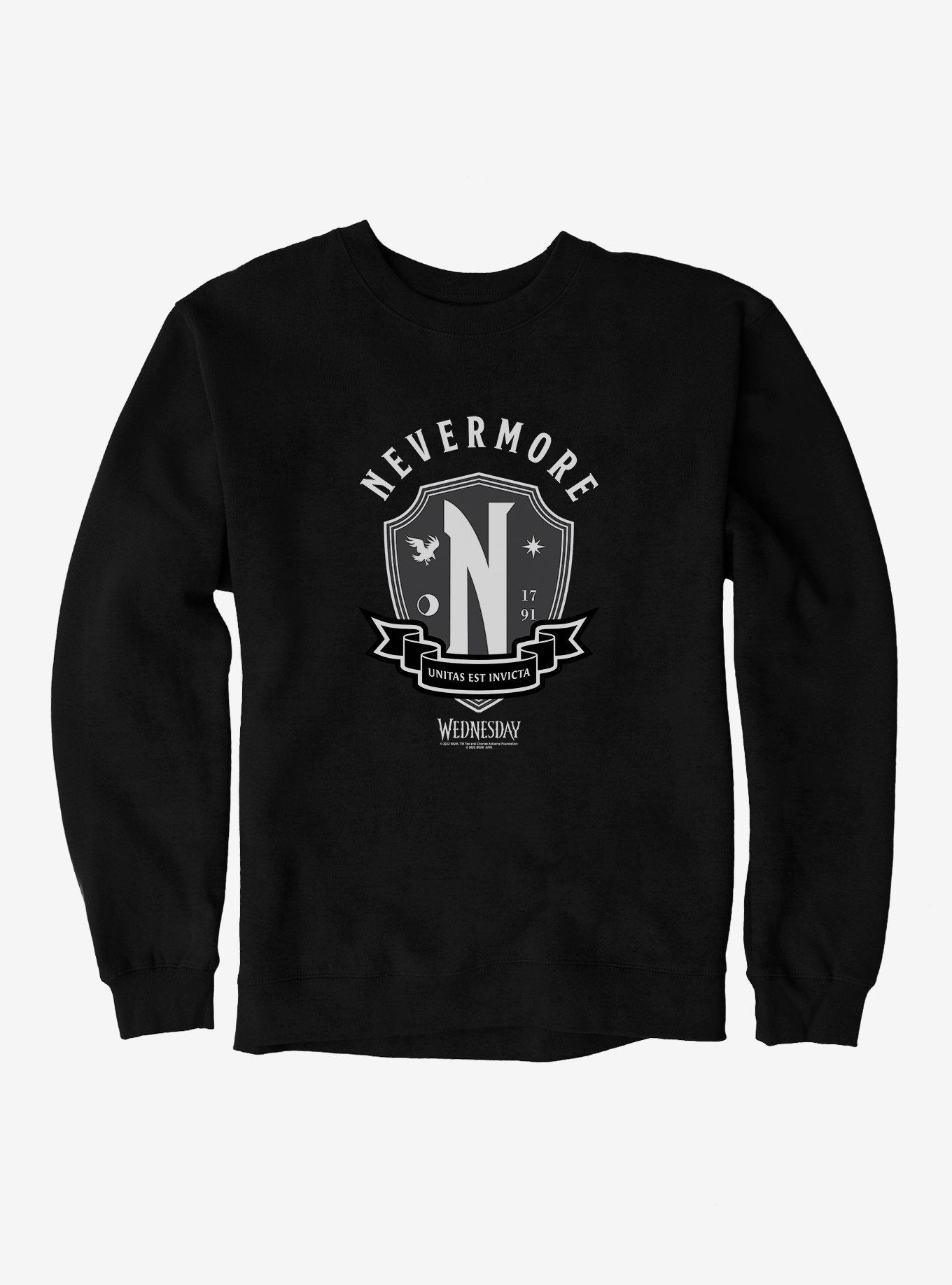 Wednesday Nevermore Academy Emblem Sweatshirt, , hi-res