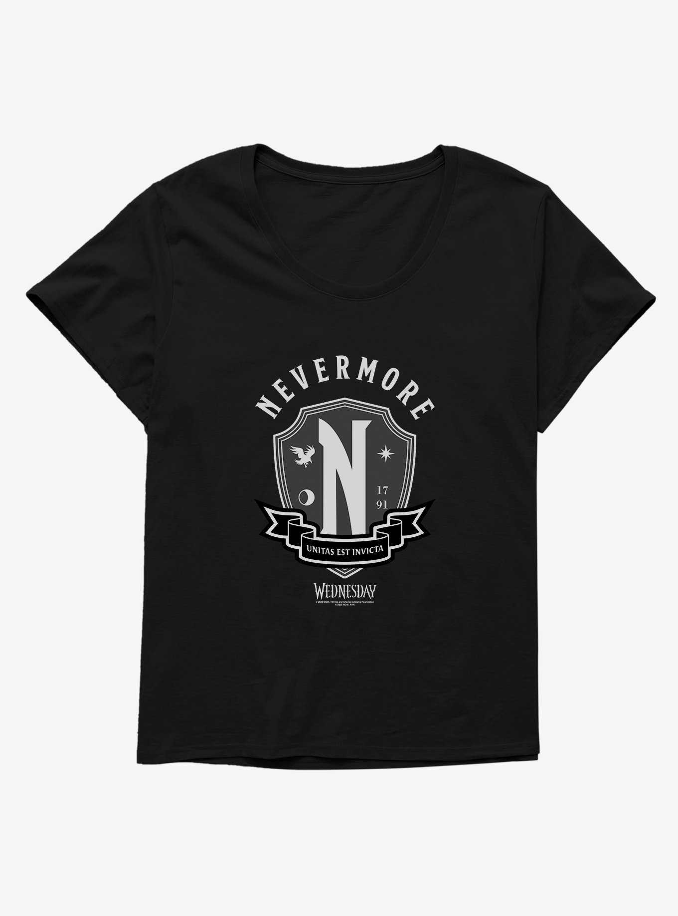 Wednesday Nevermore Academy Emblem Girls T-Shirt Plus Size, , hi-res