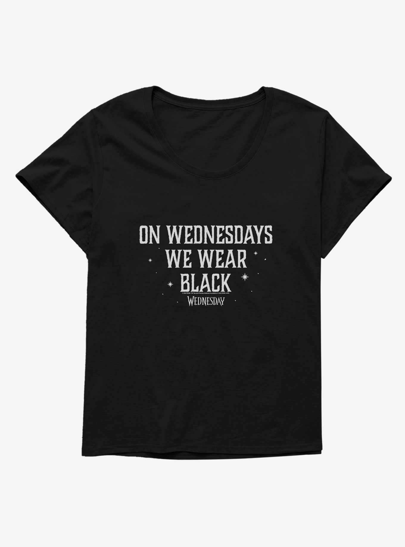 Wednesday On Wednesdays We Wear Black Girls T-Shirt Plus Size, , hi-res