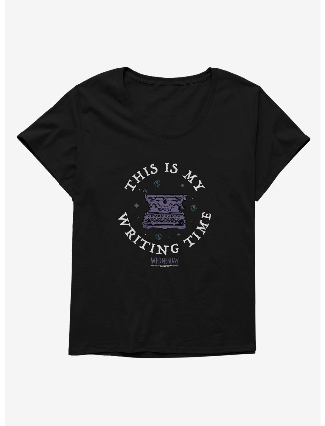 Wednesday This Is My Writing Time Girls T-Shirt Plus Size, BLACK, hi-res