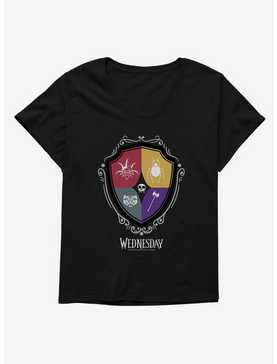 Wednesday Nevermore Academy Crest Icons Womens T-Shirt Plus Size, , hi-res