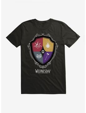 Wednesday Nevermore Academy Crest Icons T-Shirt, , hi-res