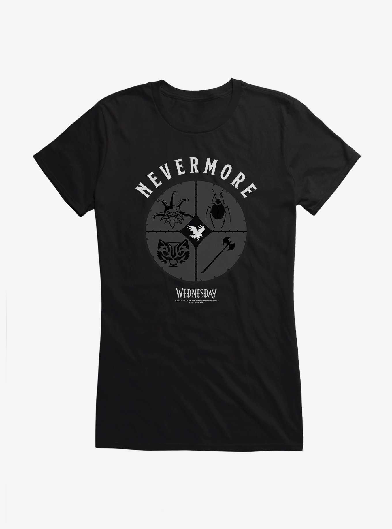 Wednesday Nevermore Icon Set Girls T-Shirt, , hi-res