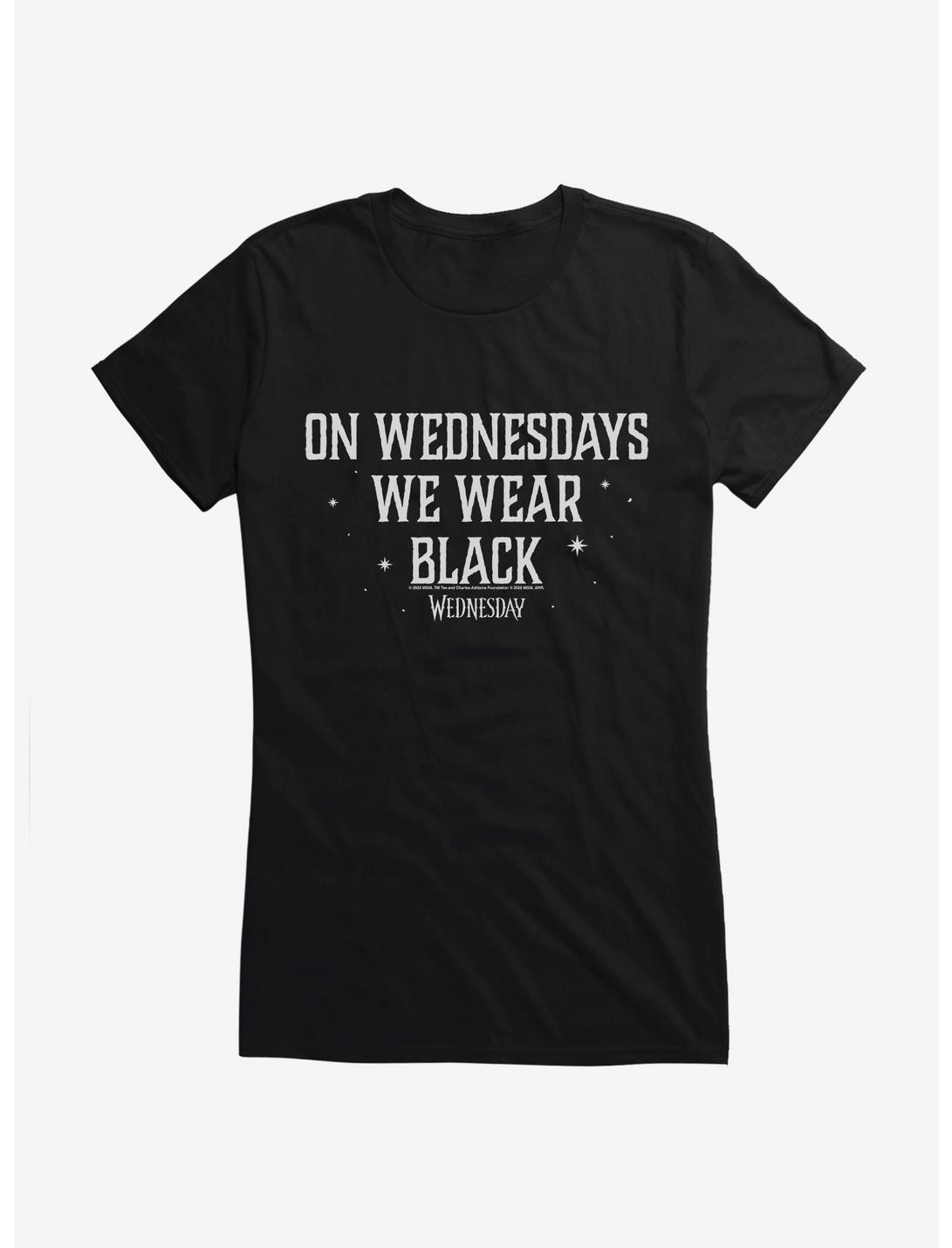 Wednesday On Wednesdays We Wear Black Girls T-Shirt, BLACK, hi-res