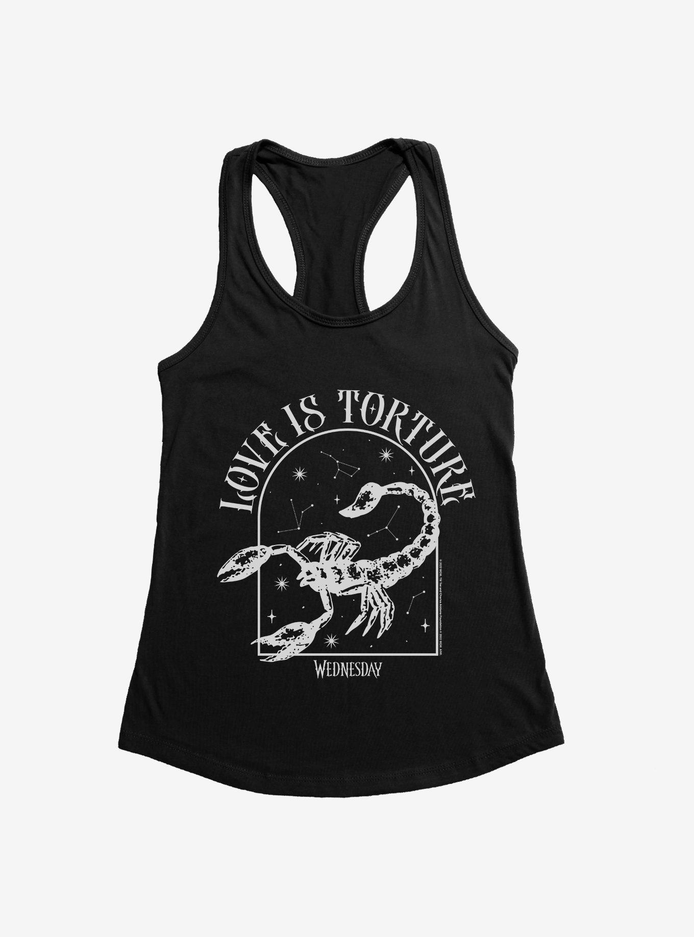 Wednesday Love Is Torture Girls Tank, BLACK, hi-res