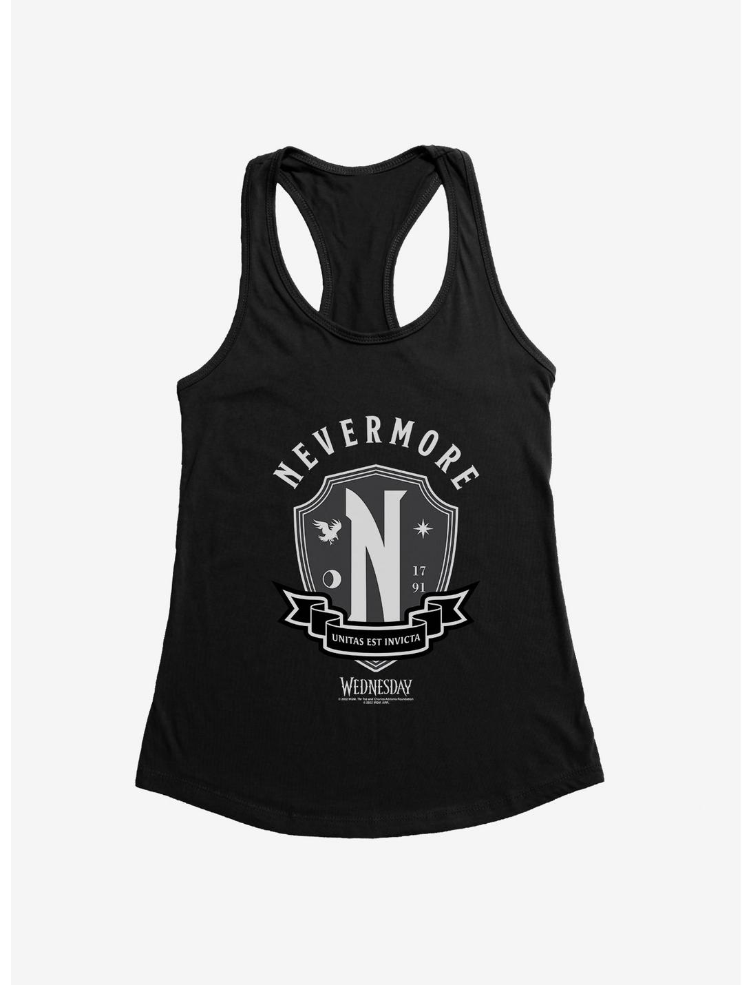 Wednesday Nevermore Academy Emblem Girls Tank, BLACK, hi-res