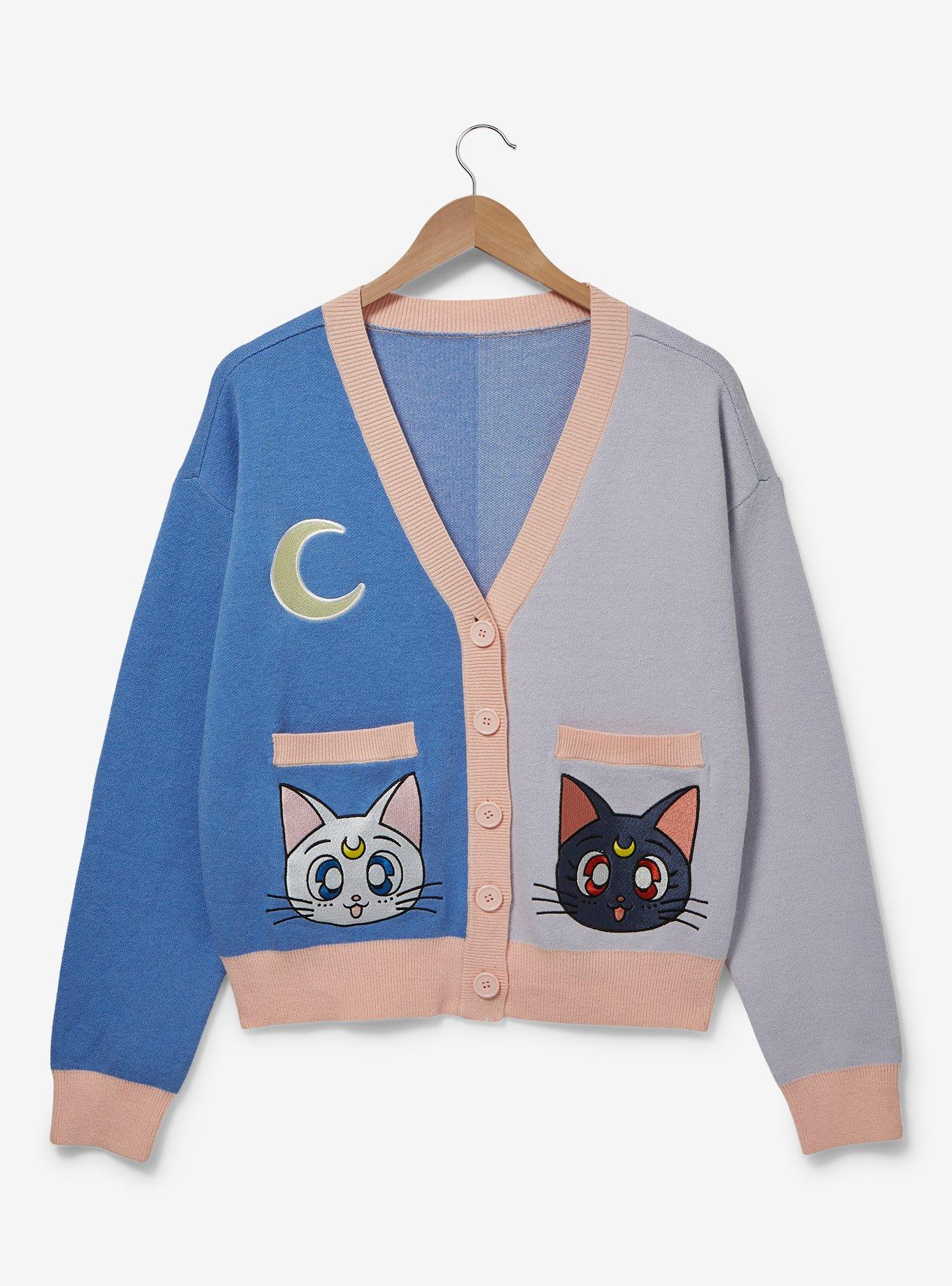 Pretty Guardian Sailor Moon Luna & Artemis Color-Block Cardigan, , hi-res