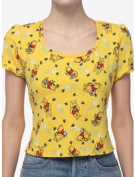 Disney Winnie The Pooh Floral Lettuce Trim Girls Top, , hi-res