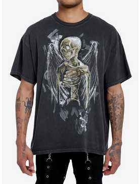 Winged Skeleton Oversized T-Shirt, , hi-res