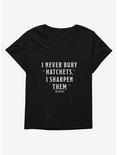 Wednesday I Never Bury Hatchets Womens T-Shirt Plus Size, BLACK, hi-res
