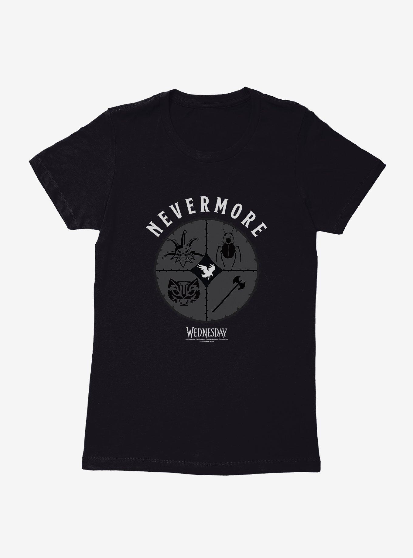 Wednesday Nevermore Icon Set Womens T-Shirt, , hi-res