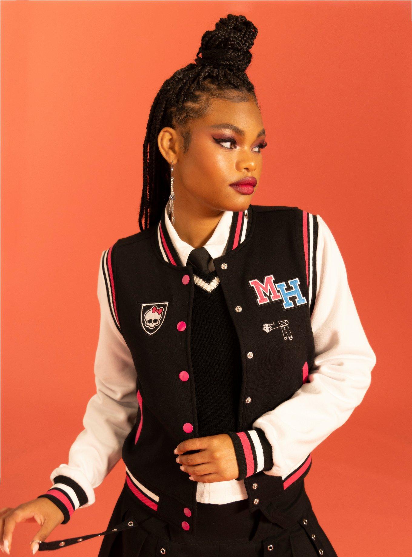 Shop Looney Tunes Patch Work Varsity Jacket - Free Shipping