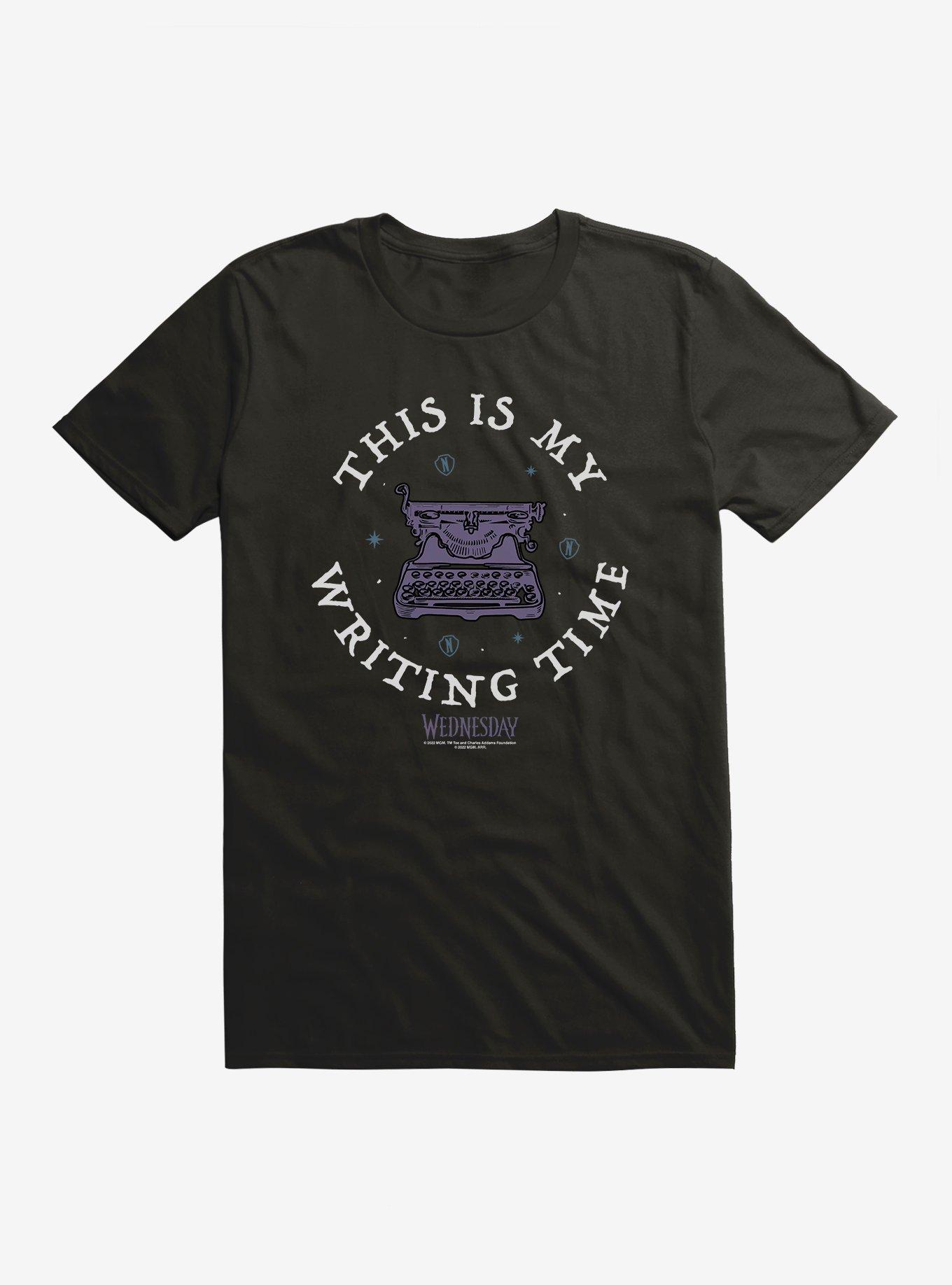 Wednesday This Is My Writing Time T-Shirt, BLACK, hi-res
