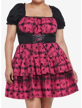 Monster High Pink Plaid Icons Corset Dress Plus Size, , hi-res