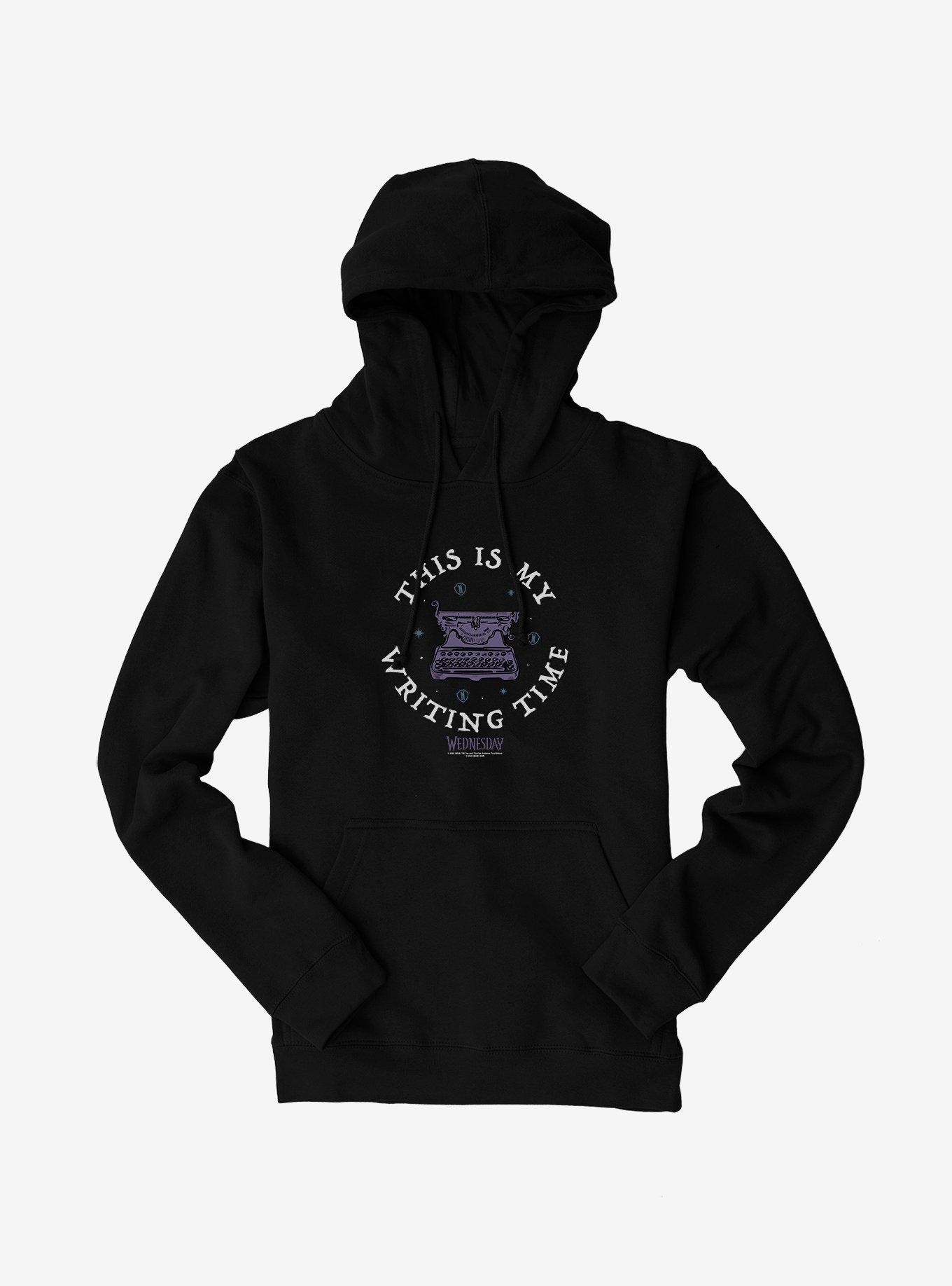 Wednesday This Is My Writing Time Hoodie, BLACK, hi-res