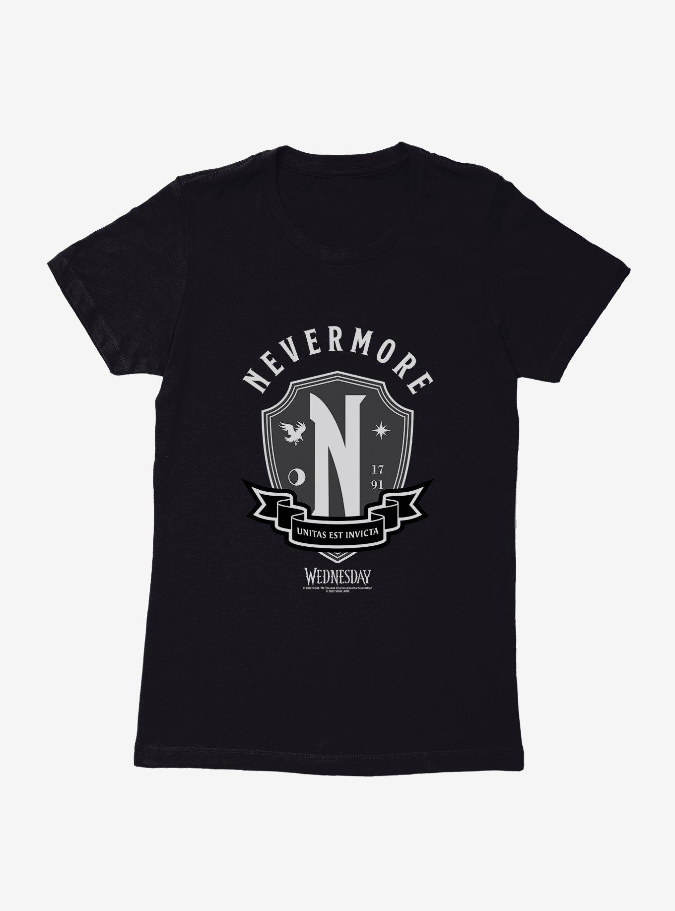 Wednesday Nevermore Academy Emblem Womens T-Shirt, , hi-res