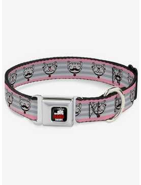 The Big Bang Theory Soft Kitty Nerd Mustacho Expressions Seatbelt Buckle Dog Collar, , hi-res