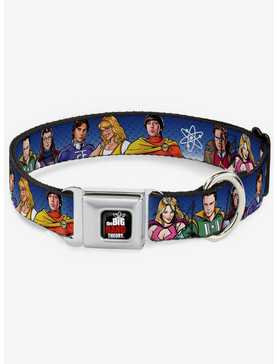 The Big Bang Theory Superhero Characters Group Seatbelt Buckle Dog Collar, , hi-res