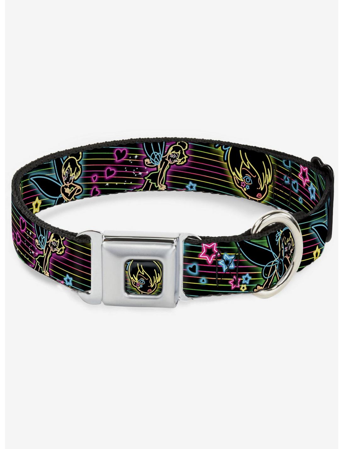 Disney Electric Tinkerbell Seatbelt Buckle Dog Collar, BLACK, hi-res