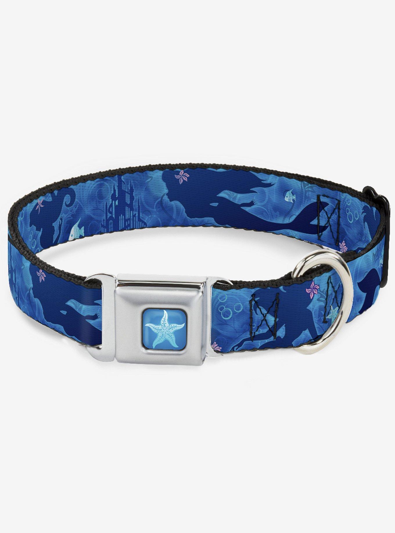 Disney The Little Mermaid Ariel Castle Seatbelt Buckle Dog Collar, BLUE, hi-res