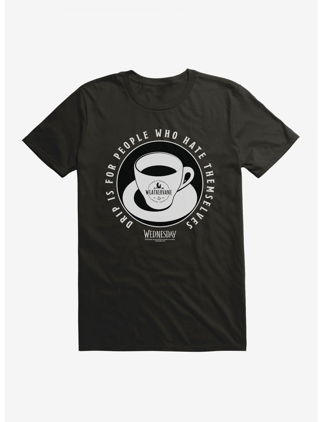 Wednesday Weathervane Drip Coffee T-Shirt, BLACK, hi-res