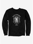Wednesday Nevermore Academy Emblem Sweatshirt, BLACK, hi-res