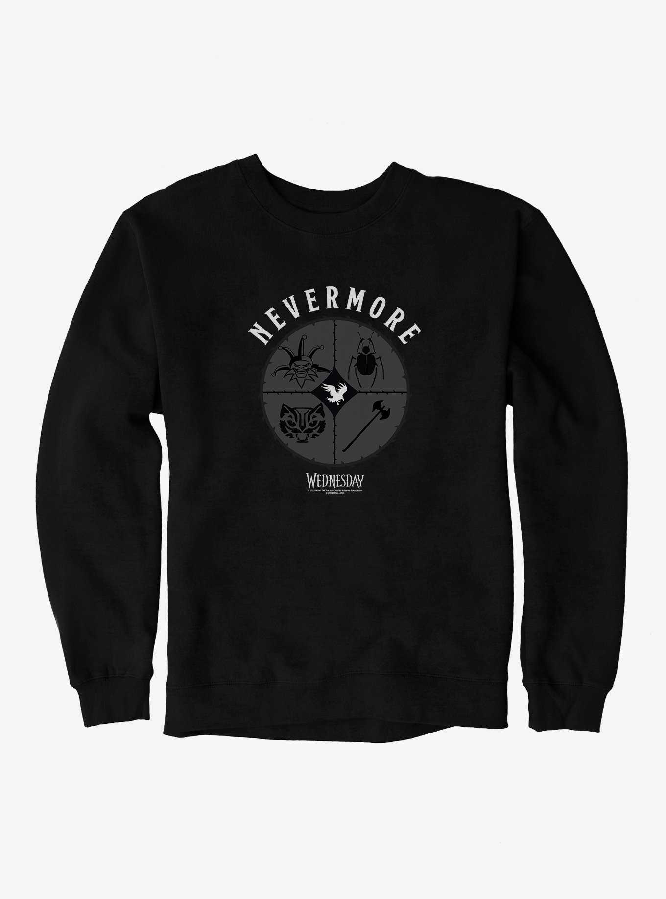 Wednesday Nevermore Icon Set Sweatshirt, , hi-res