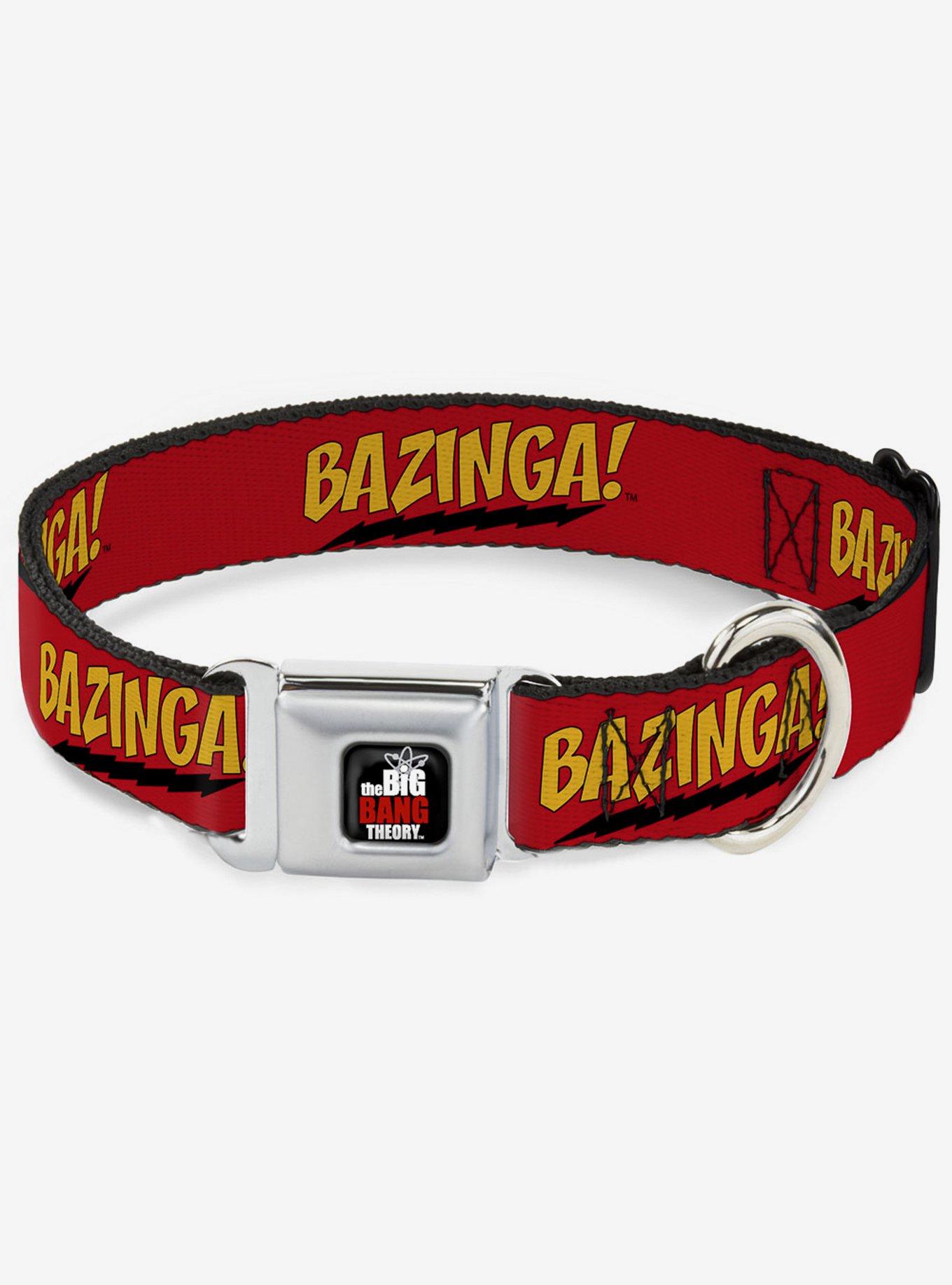 The Big Bang Theory Bazinga Seatbelt Buckle Dog Collar, RED, hi-res