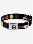 The Big Bang Theory Dna Atom E Radiation Seatbelt Buckle Dog Collar, BLACK, hi-res