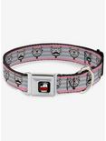The Big Bang Theory Soft Kitty Nerd Mustacho Expressions Seatbelt Buckle Dog Collar, GREY, hi-res