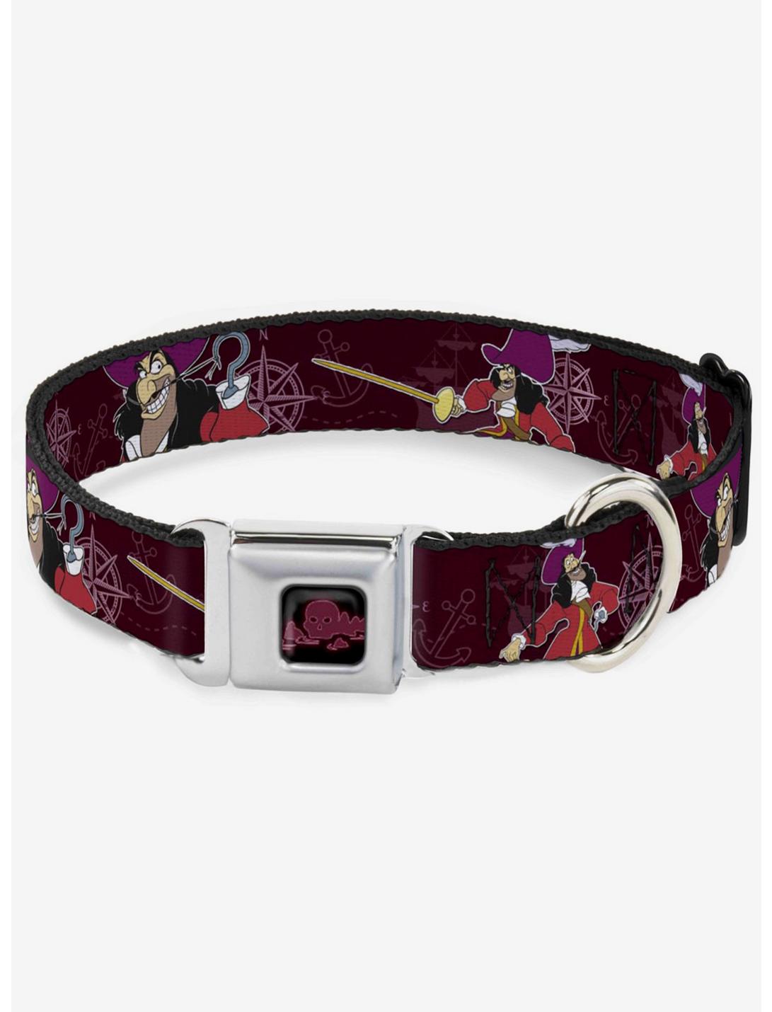 Disney Peter Pan Captain Hook Seatbelt Buckle Dog Collar, RED, hi-res
