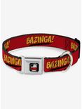 The Big Bang Theory Bazinga Seatbelt Buckle Dog Collar, RED, hi-res