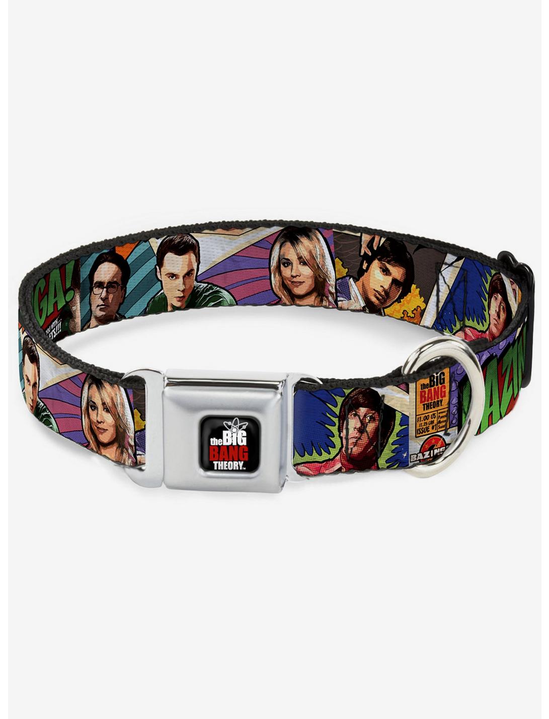 The Big Bang Theory Comic Strip Seatbelt Buckle Dog Collar, MULTICOLOR, hi-res