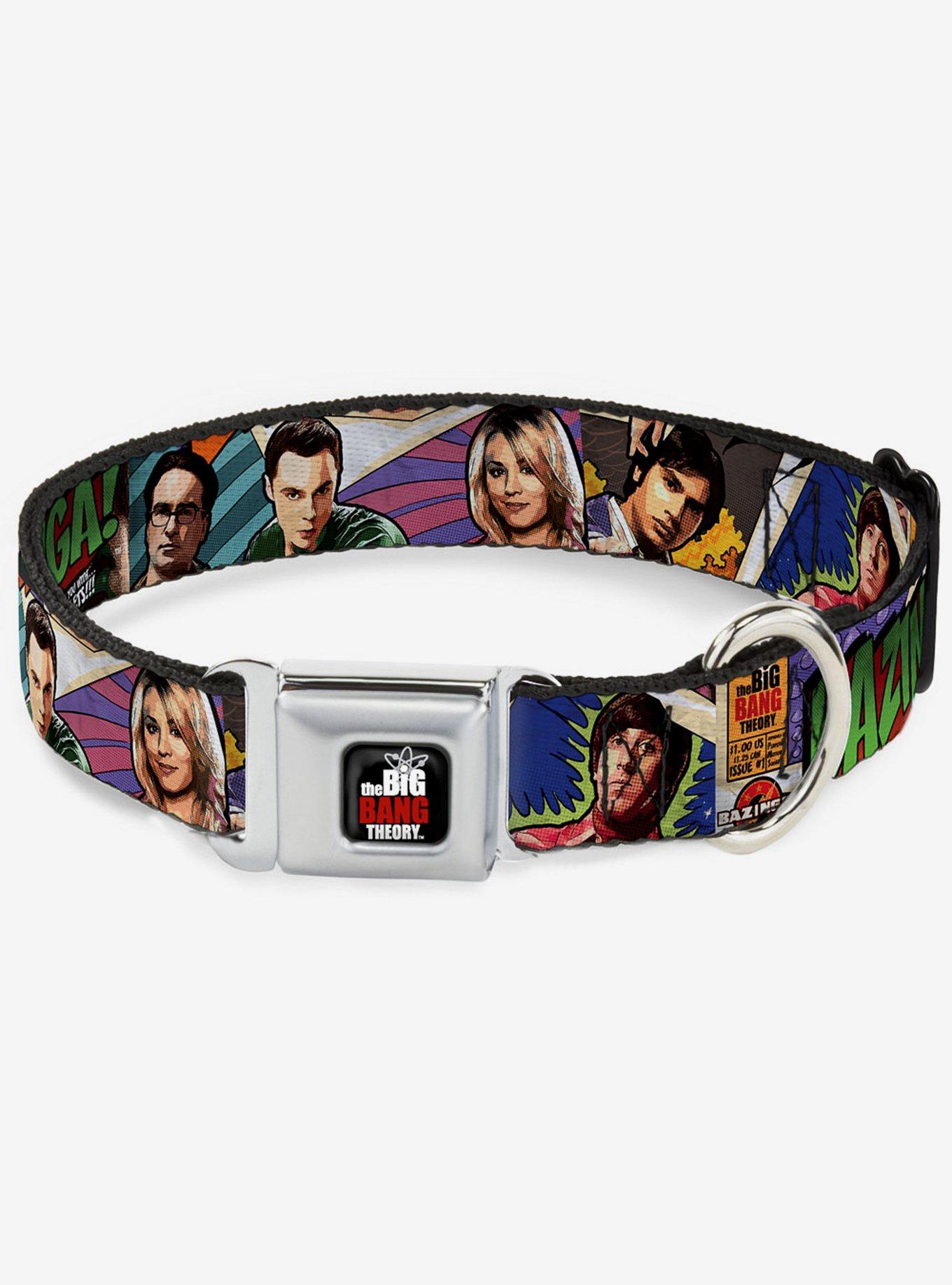 The Big Bang Theory Comic Strip Seatbelt Buckle Dog Collar, MULTICOLOR, hi-res