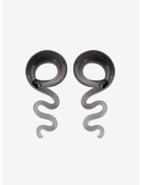 Glass Smoke Grey Swirl Hanger Taper Plug 2 Pack, , hi-res
