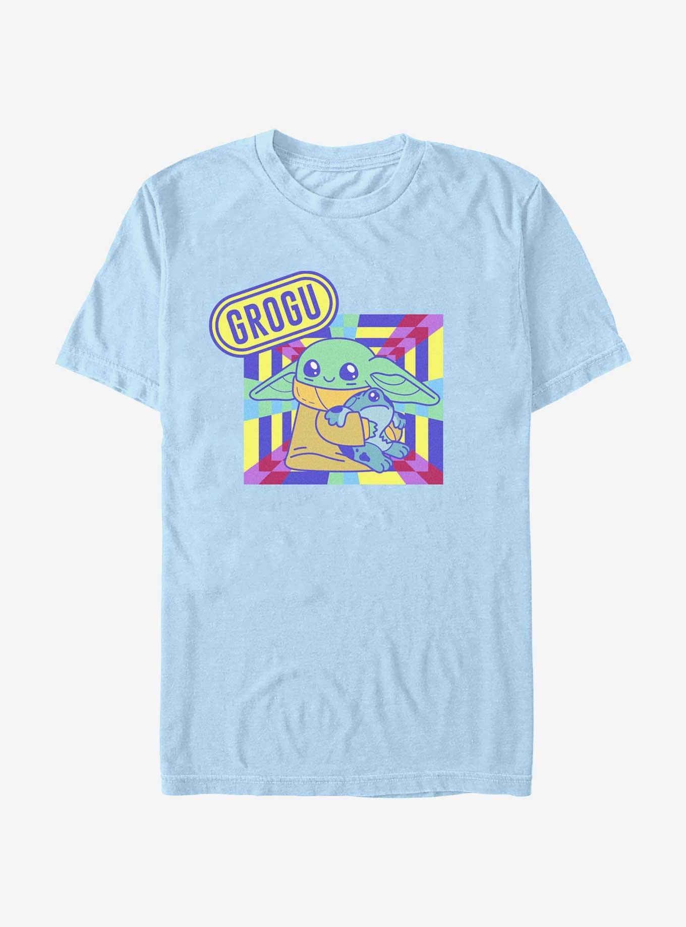 Star Wars The Mandalorian Chibi Grogu and Frog T-Shirt, LT BLUE, hi-res