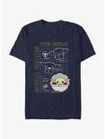 Star Wars The Mandalorian The Child Schematic T-Shirt, NAVY, hi-res