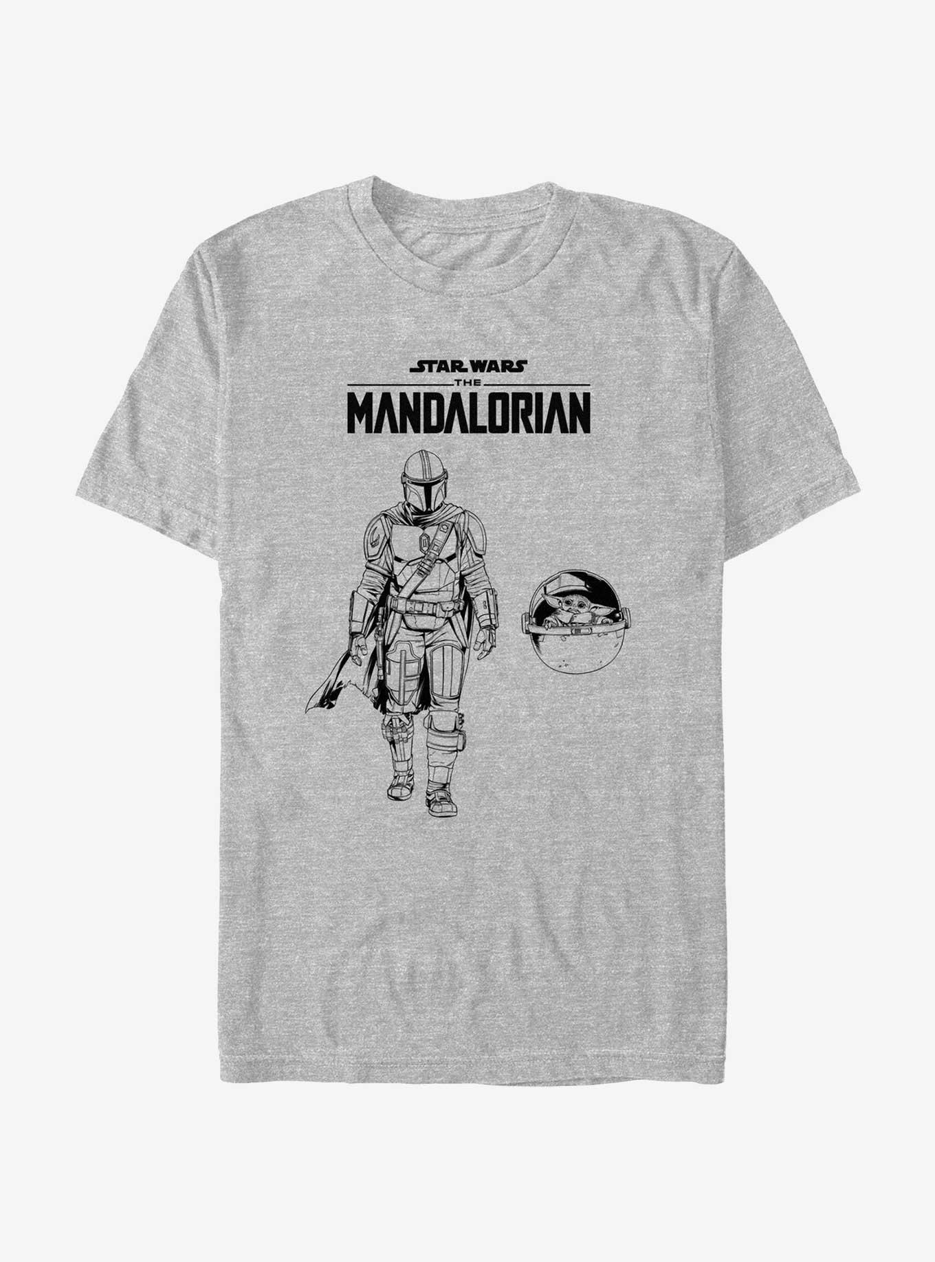Star Wars The Mandalorian Going For A Walk T-Shirt, ATH HTR, hi-res