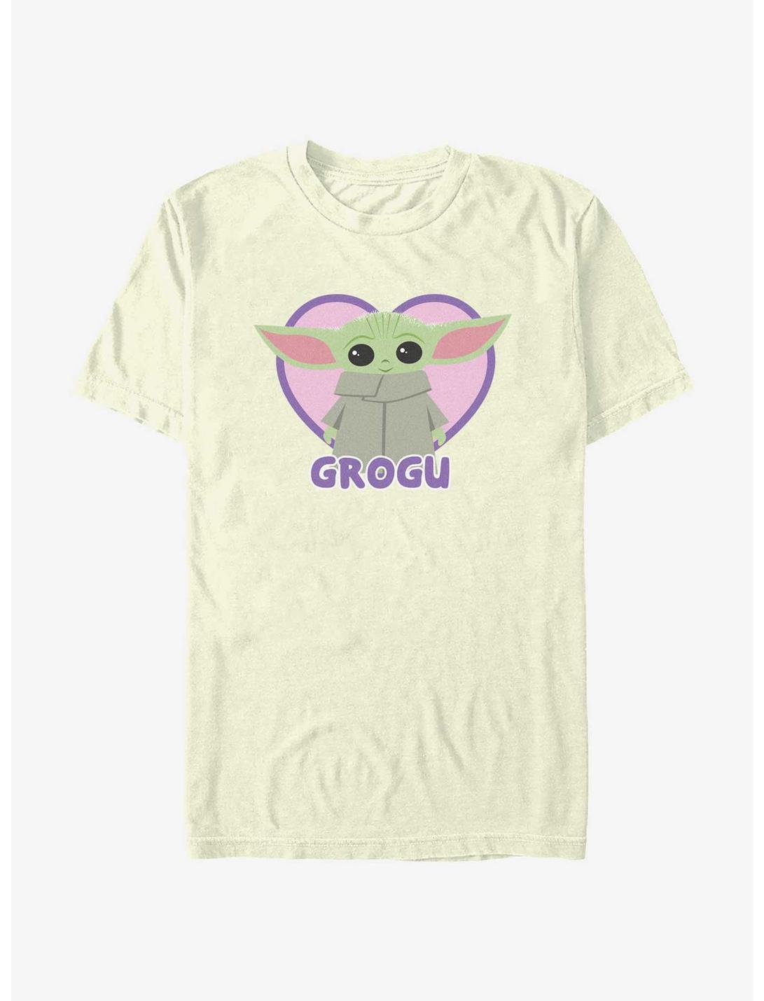 Star Wars The Mandalorian Grogu Cute Heart T-Shirt, NATURAL, hi-res