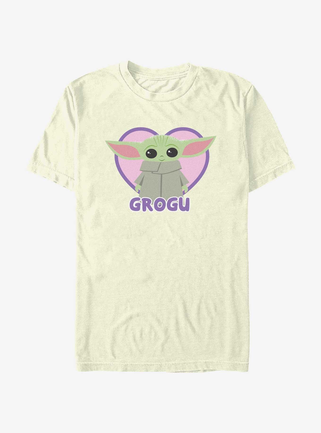 Star Wars The Mandalorian Grogu Cute Heart T-Shirt, NATURAL, hi-res