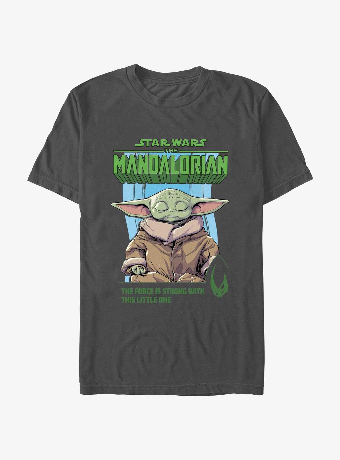 Star Wars The Mandalorian Grogu Poster T-Shirt, CHARCOAL, hi-res