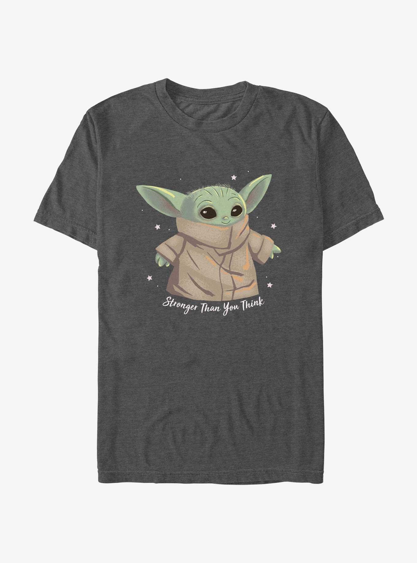 Star Wars The Mandalorian Grogu Stronger Than You Think T-Shirt, CHAR HTR, hi-res