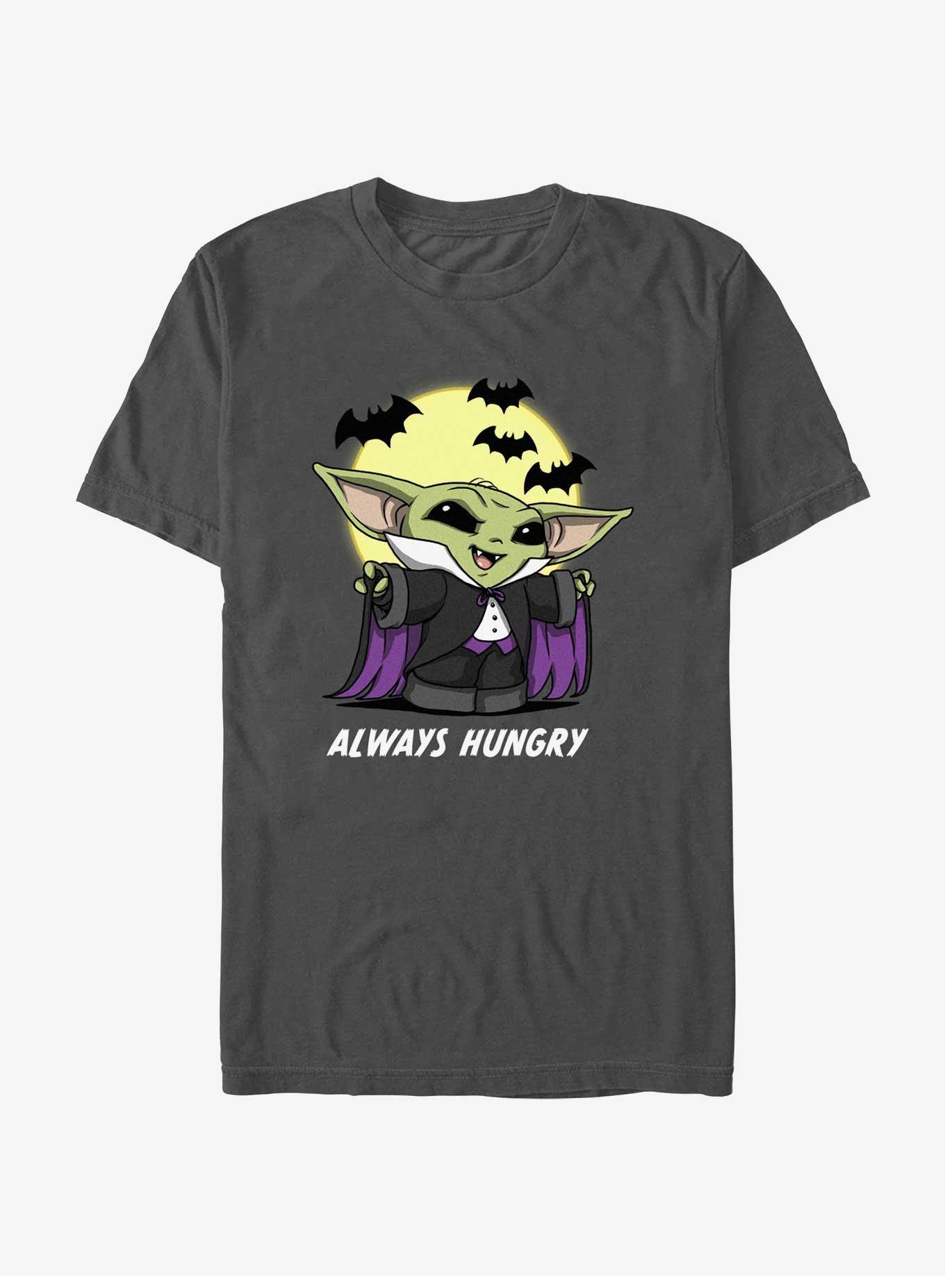 Star Wars The Mandalorian Grogu Vampire Always Hungry T-Shirt, CHARCOAL, hi-res