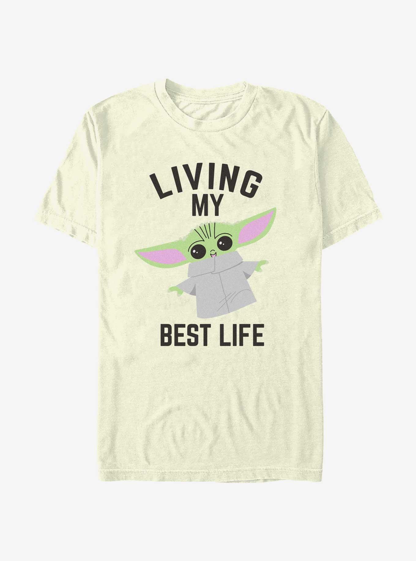 Star Wars The Mandalorian Living My Best Life T-Shirt, NATURAL, hi-res