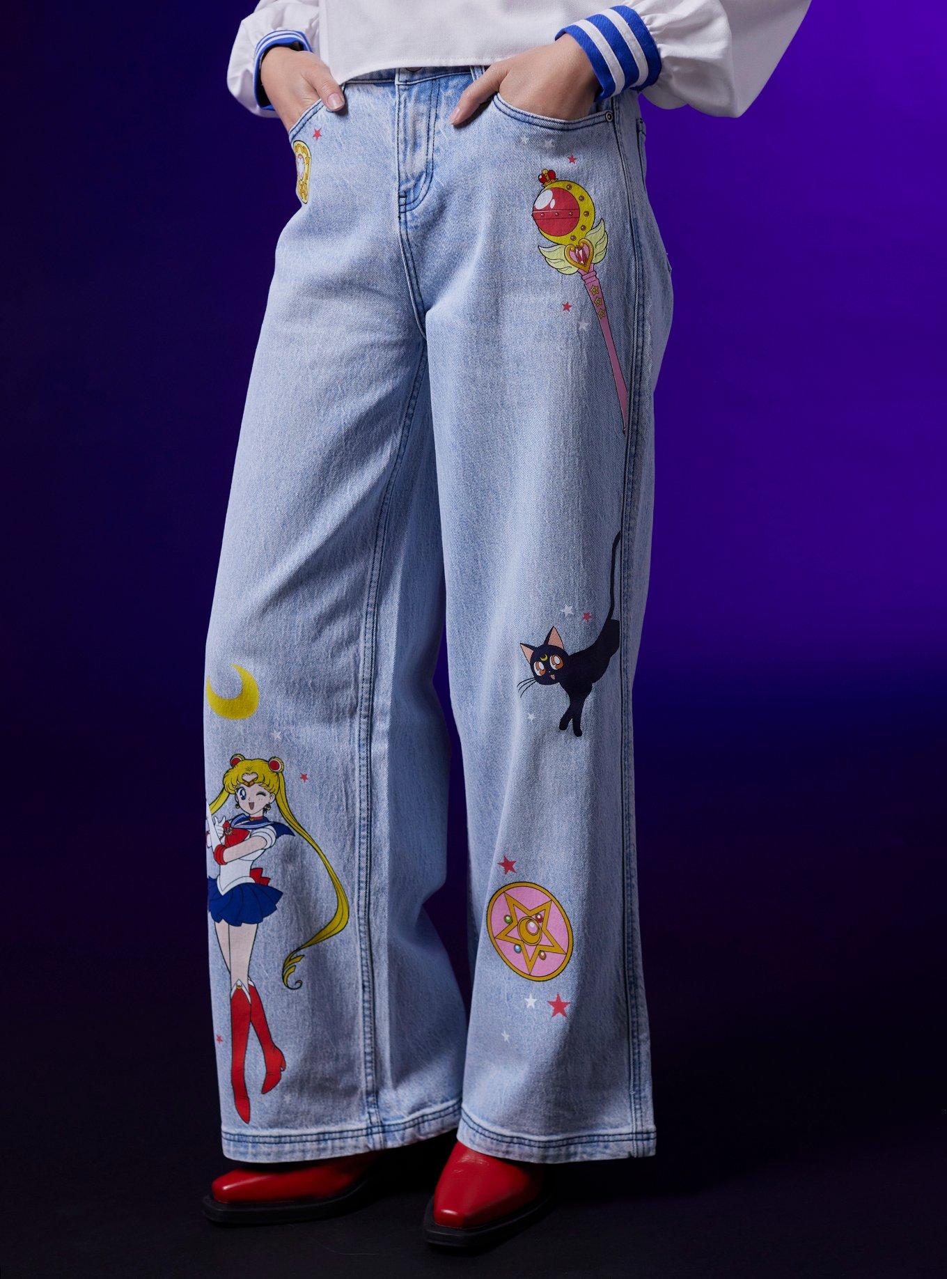 Pretty Guardian Sailor Moon Wide Leg Jeans, MULTI, hi-res