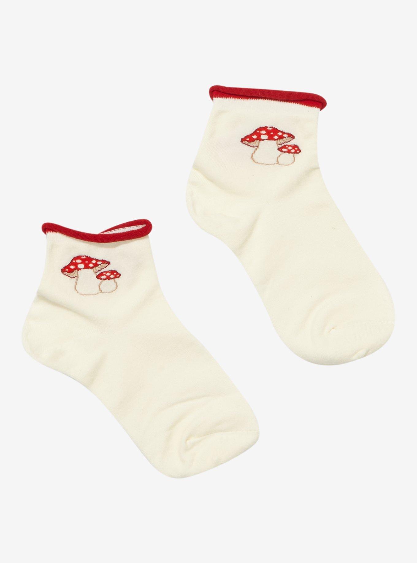 Mushroom Rolled Ankle Socks, , hi-res